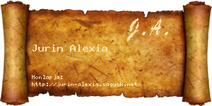 Jurin Alexia névjegykártya